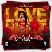 Valentines Party Flyer, Valentines Day Party Flyer, Valentine's club flyer, Valentines Invite, Valentine's Nightclub Party, Canva Editable