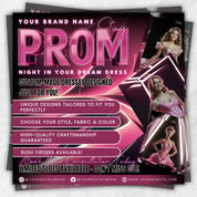 Prom Dress Flyer, Prom Flyer, Prom Flyer Template, Prom Dress flyer Template ,Prom Fashion Flyer,Prom Party Celebration Flyer Canva Template