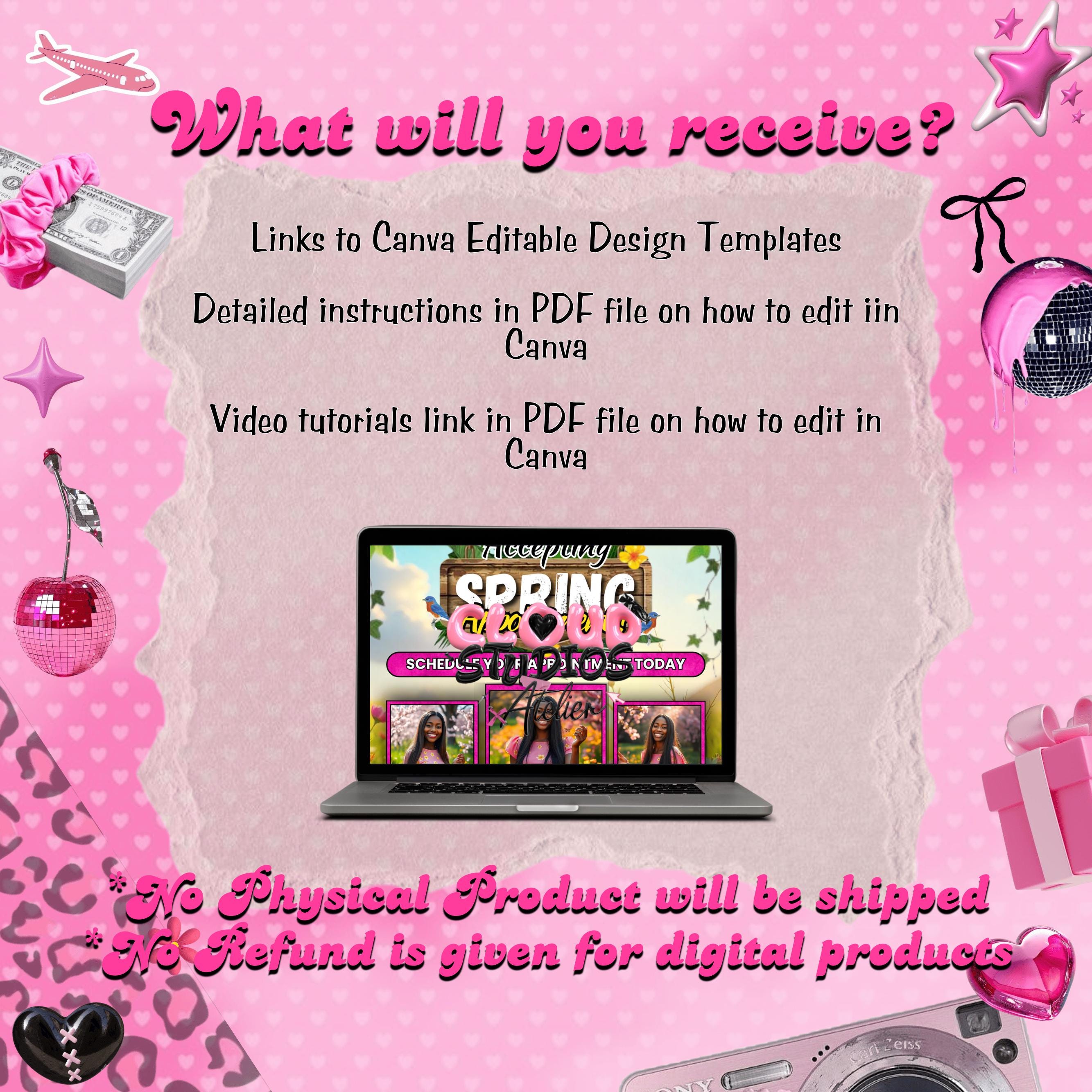 Spring Booking Flyer, Spring Sale, Spring Break Sale Flyer, DIY Flyer Template Design, Spring Flyer, Hair Lash Nail Makeup Braids Wigs Canva