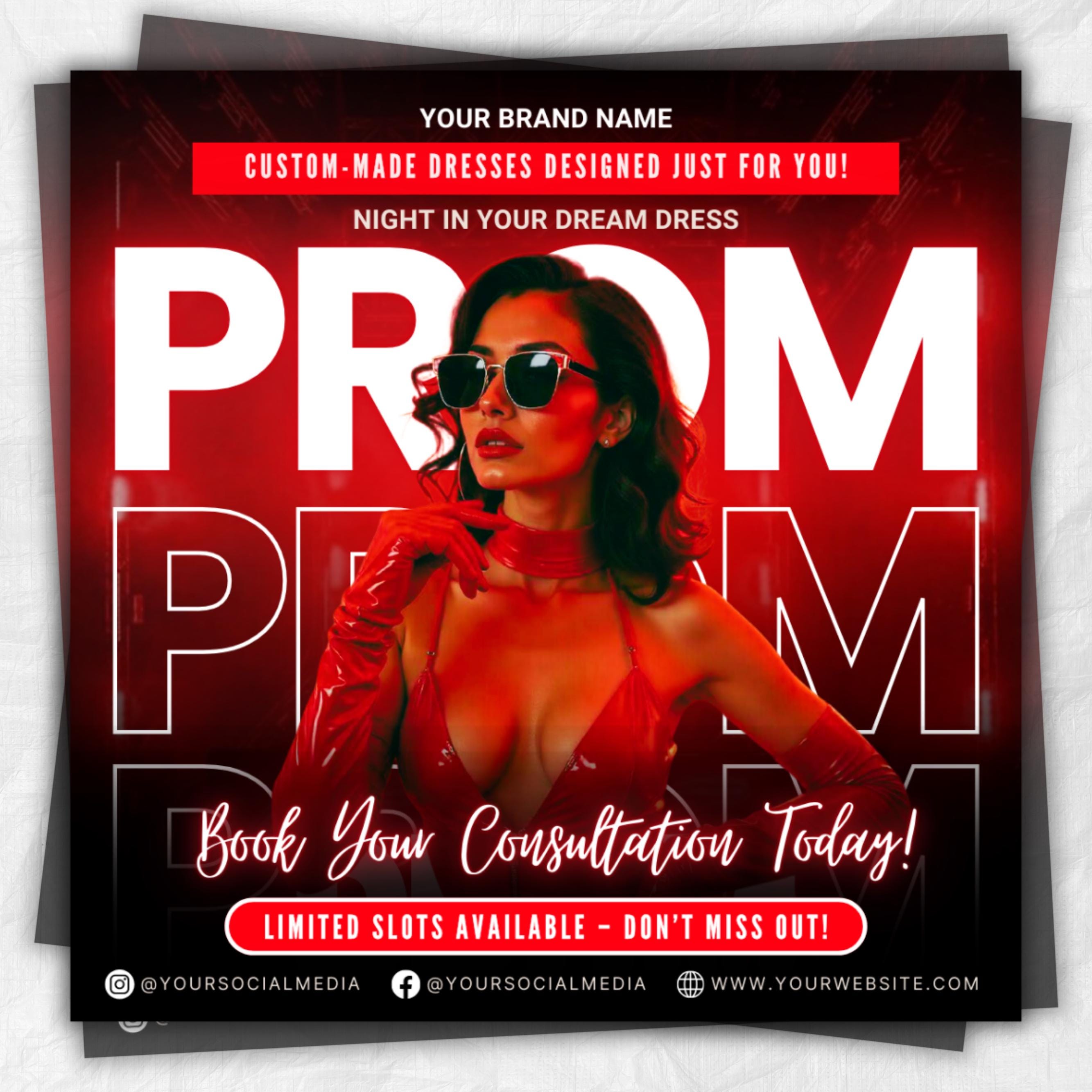 Prom Dress Flyer, Prom Flyer, Prom Flyer Template, Prom Dress flyer Template ,Prom Fashion Flyer,Prom Party Celebration Flyer Canva Template