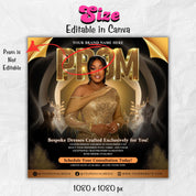 Prom Dress Flyer, Prom Flyer, Prom Flyer Template, Prom Dress flyer Template ,Prom Fashion Flyer,Prom Party Celebration Flyer Canva Template