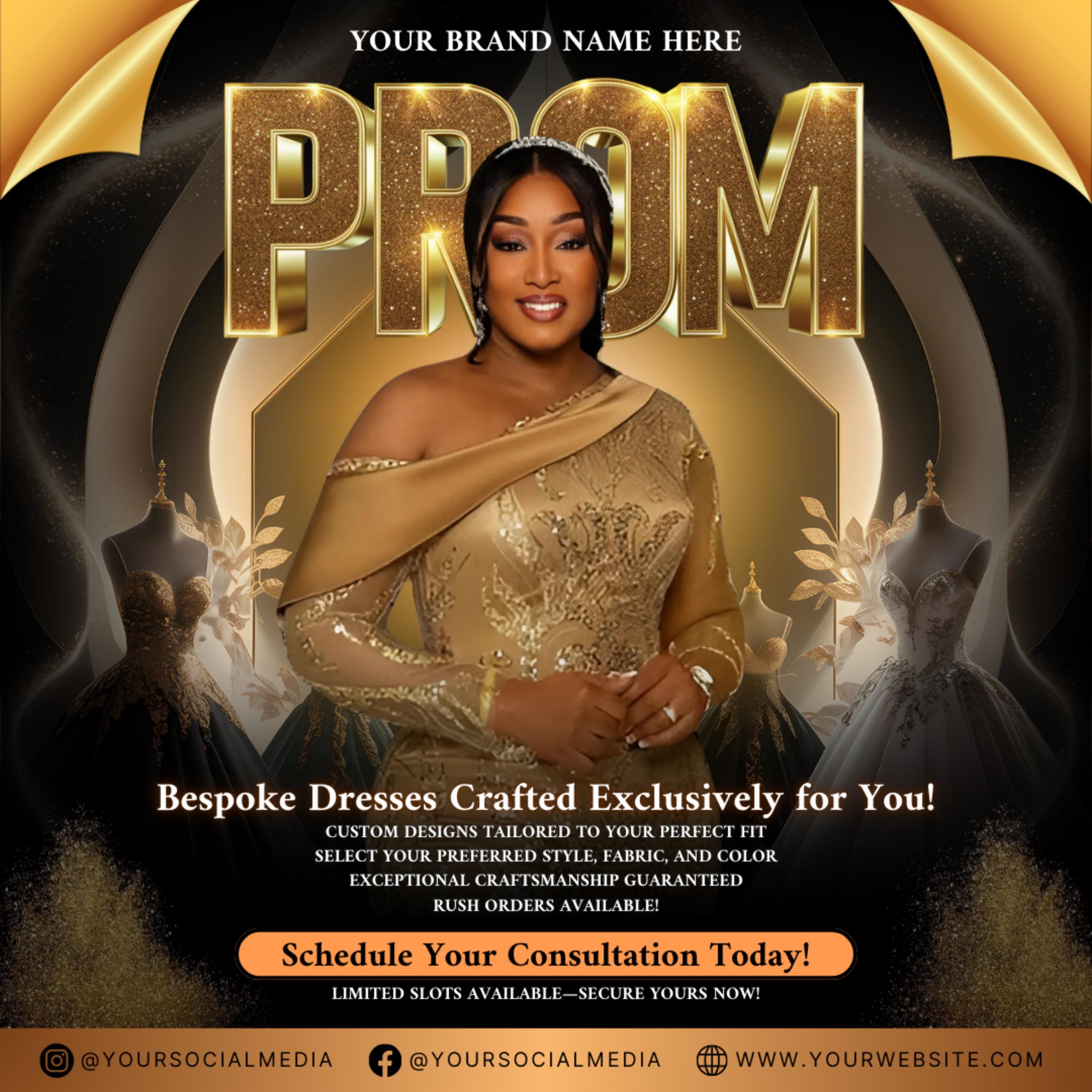 Prom Dress Flyer, Prom Flyer, Prom Flyer Template, Prom Dress flyer Template ,Prom Fashion Flyer,Prom Party Celebration Flyer Canva Template