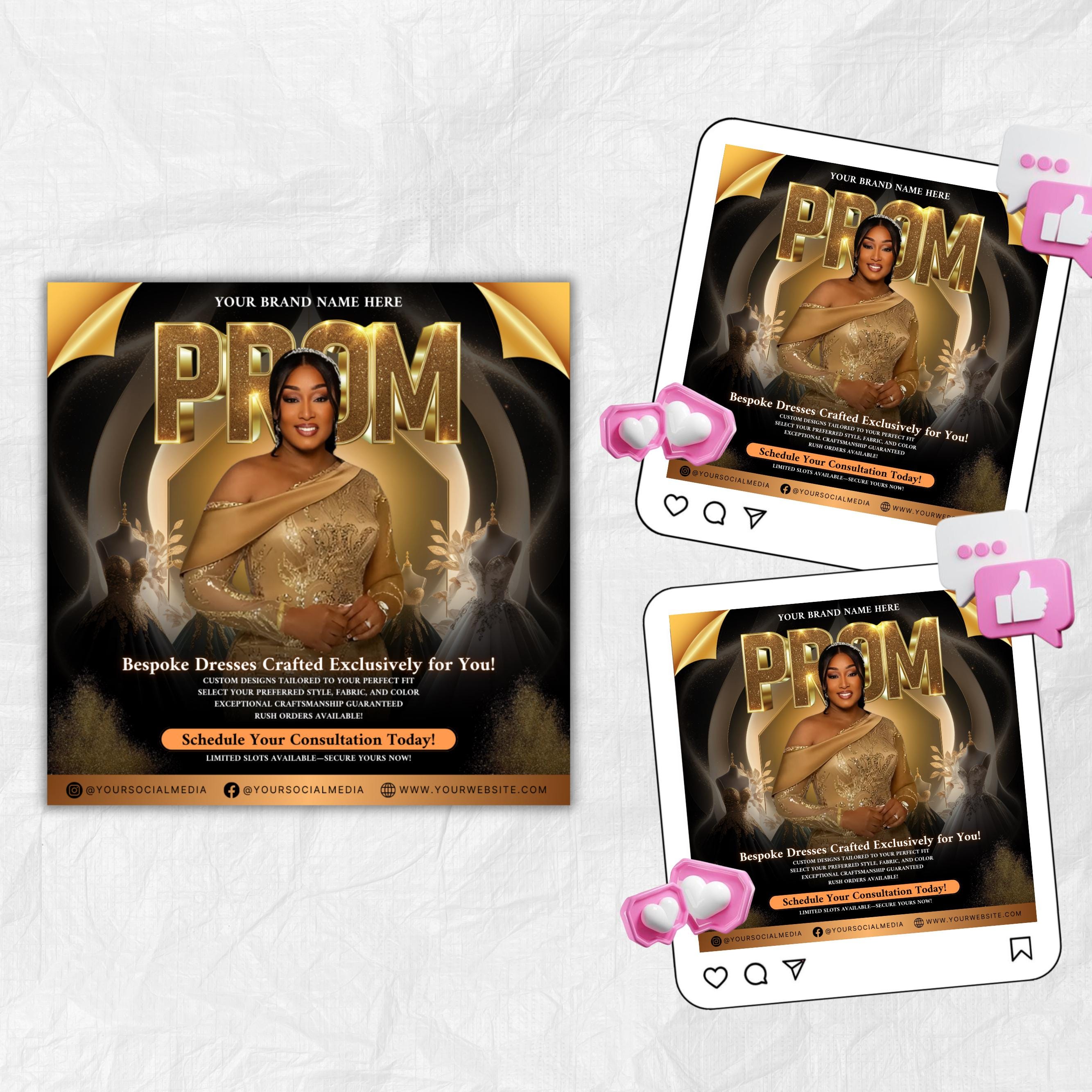 Prom Dress Flyer, Prom Flyer, Prom Flyer Template, Prom Dress flyer Template ,Prom Fashion Flyer,Prom Party Celebration Flyer Canva Template