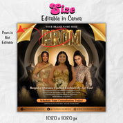 Prom Dress Flyer, Prom Fashion Flyer, Prom Flyer, Prom Flyer Template, Prom Dress flyer Template, Prom Party Dress Flyer Canva Template