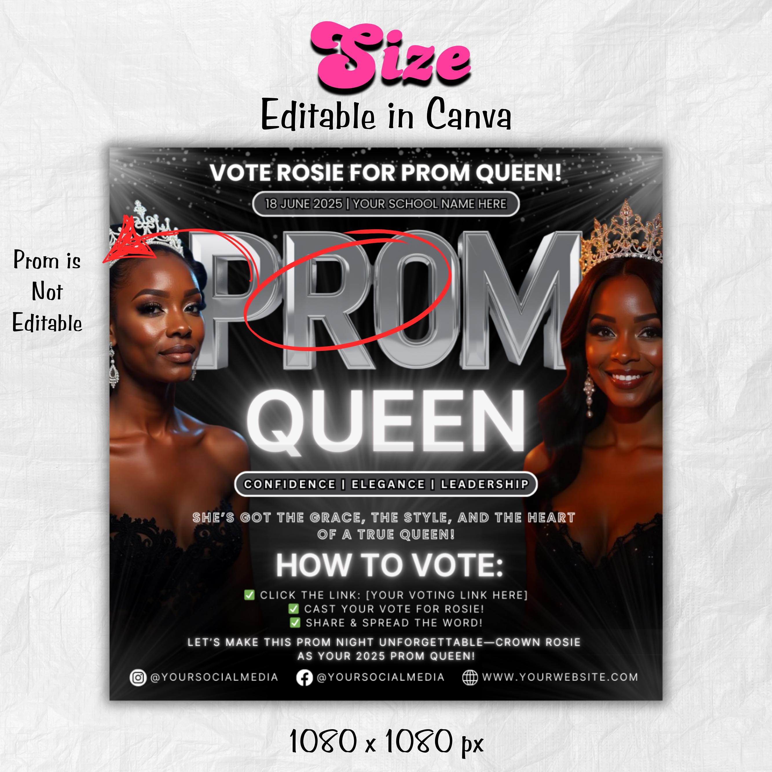 Prom Invitation, Prom Send Off Flyer, Prom Invitation Flyer, Prom Flyer, Prom Invite Flyer,Prom Party Invite,Canva Template,Instant download