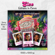 Spring Booking Flyer, Spring Sale, Spring Break Sale Flyer, DIY Flyer Template Design, Spring Flyer, Hair Lash Nail Makeup Braids Wigs Canva