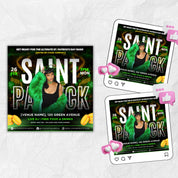 Saint Patrick's Day Party Flyer, St Patrick's Day Invitation, St Patrick's Nightclub Flyer, Saint Patrick's Celebration Flyer Canva Editable
