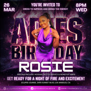 Aries Birthday Flyer, Birthday Flyer Templates, Girl Birthday Party Flyer, Celebration Flyer, Black & Purple Birthday Event Flyer Invitation