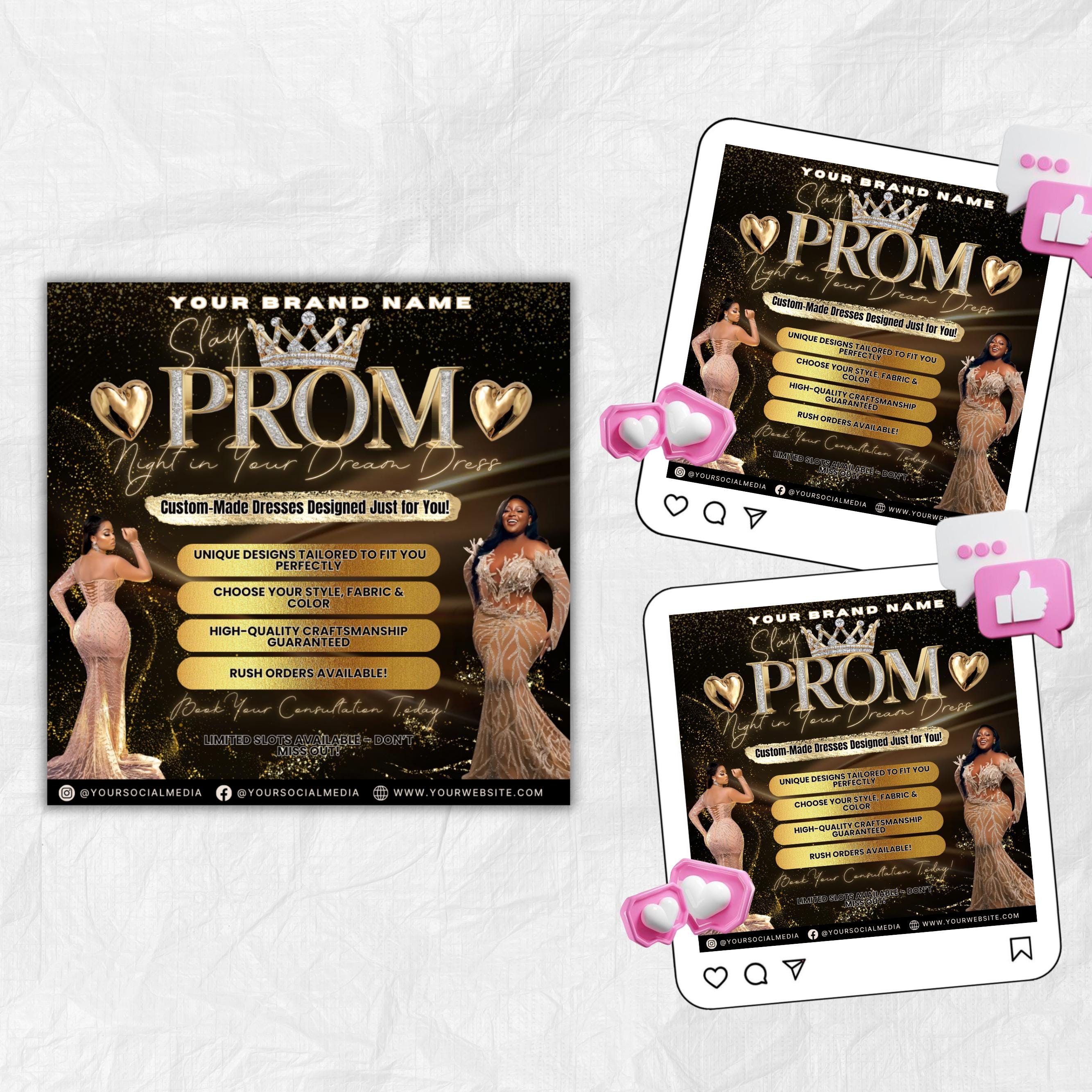 Prom Dress Flyer, Prom Flyer, Prom Flyer Template, Prom Dress flyer Template ,Prom Fashion Flyer,Prom Party Celebration Flyer Canva Template