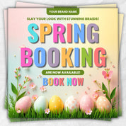 Spring Booking Flyer, Spring Sale, Spring Break Sale Flyer, DIY Flyer Template Design, Spring Flyer, Hair Lash Nail Makeup Braids Wigs Canva