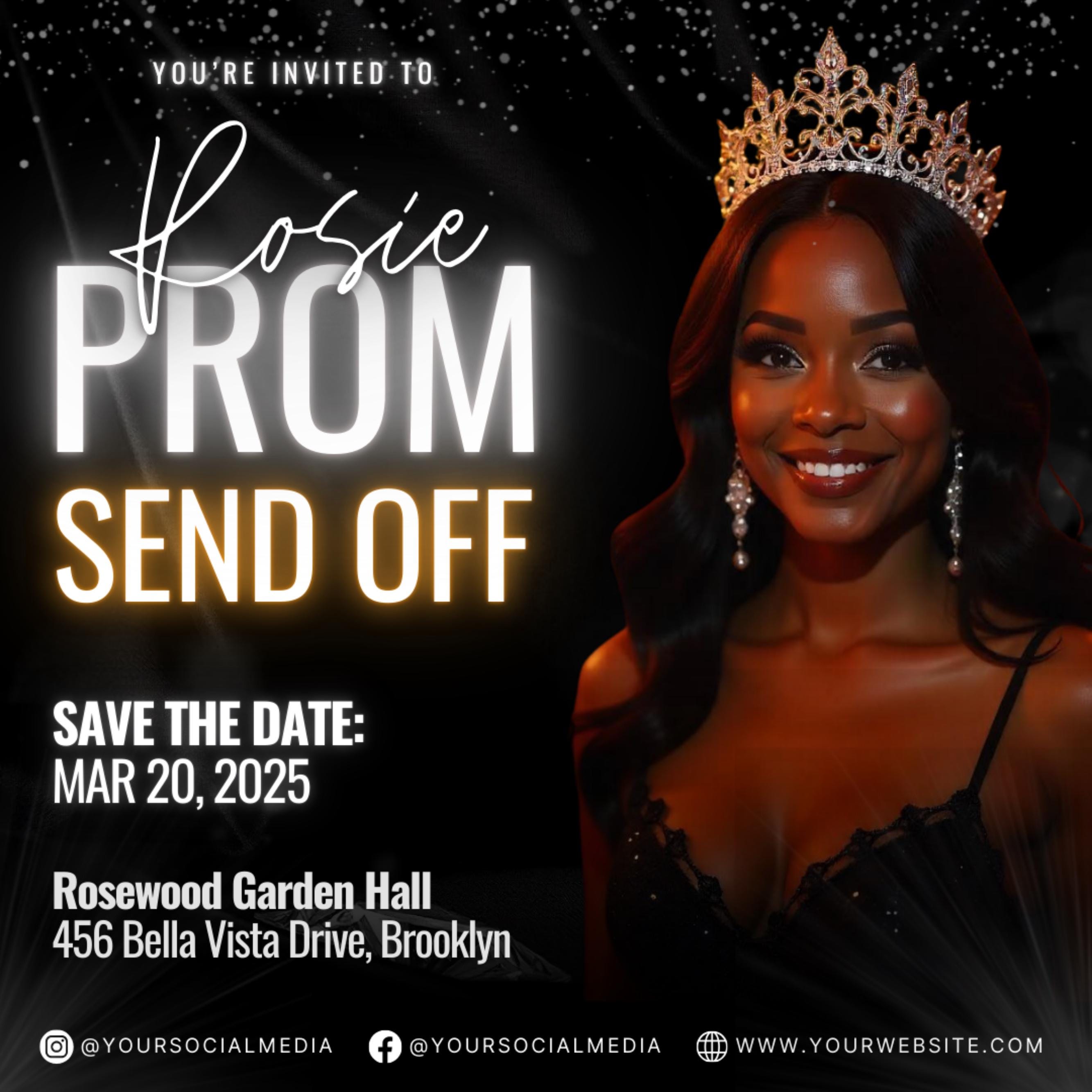 Prom Invitation, Prom Send Off Flyer, Prom Invitation Flyer, Prom Flyer, Prom Invite Flyer,Prom Party Invite,Canva Template,instant download