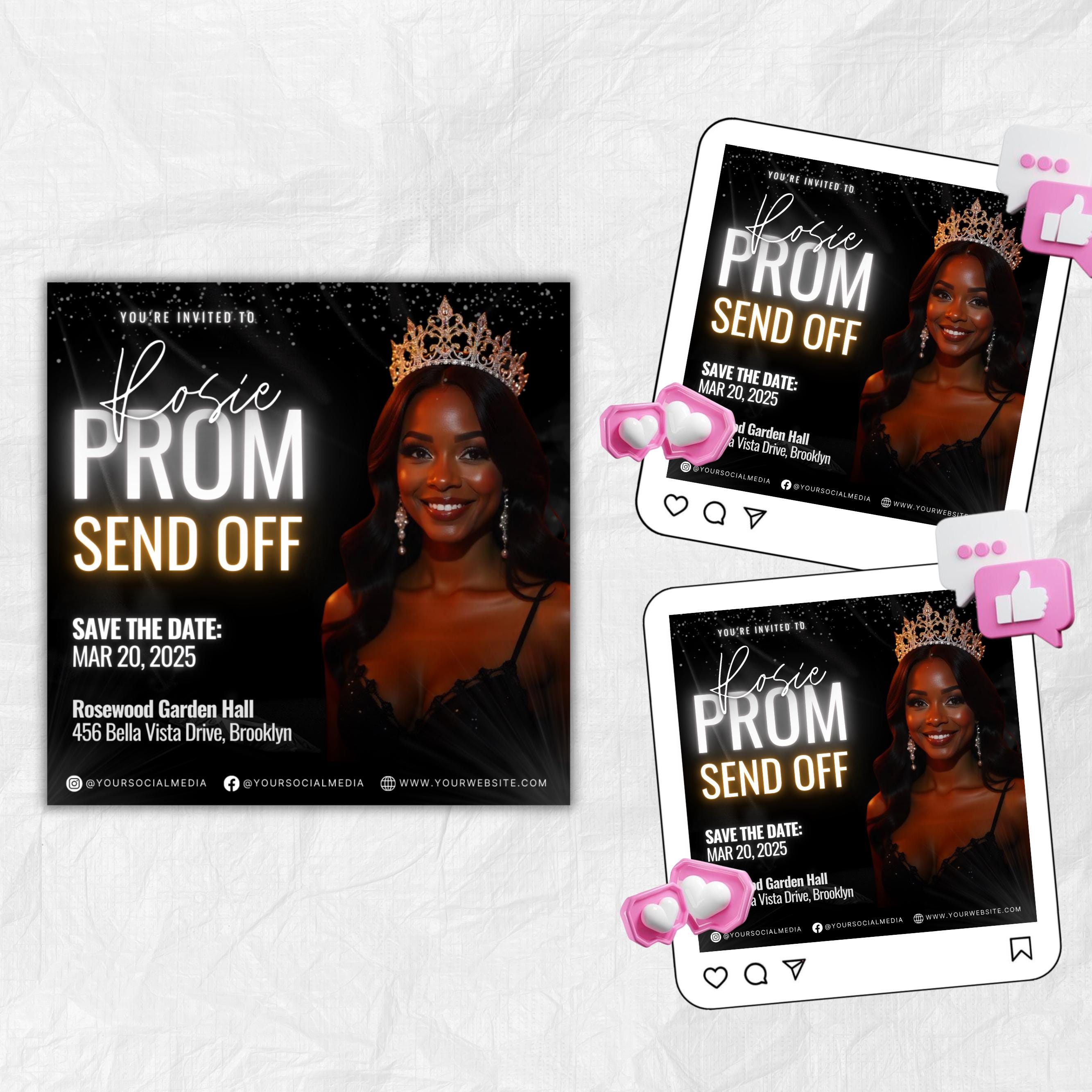Prom Invitation, Prom Send Off Flyer, Prom Invitation Flyer, Prom Flyer, Prom Invite Flyer,Prom Party Invite,Canva Template,instant download
