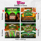 March Booking Flyer Bundle, March Books, St. Patricks Day Flyer,Casino Flyer, Book Now Flyer, Lash Tech Flyer,Hair Nail Flyer Canva Template