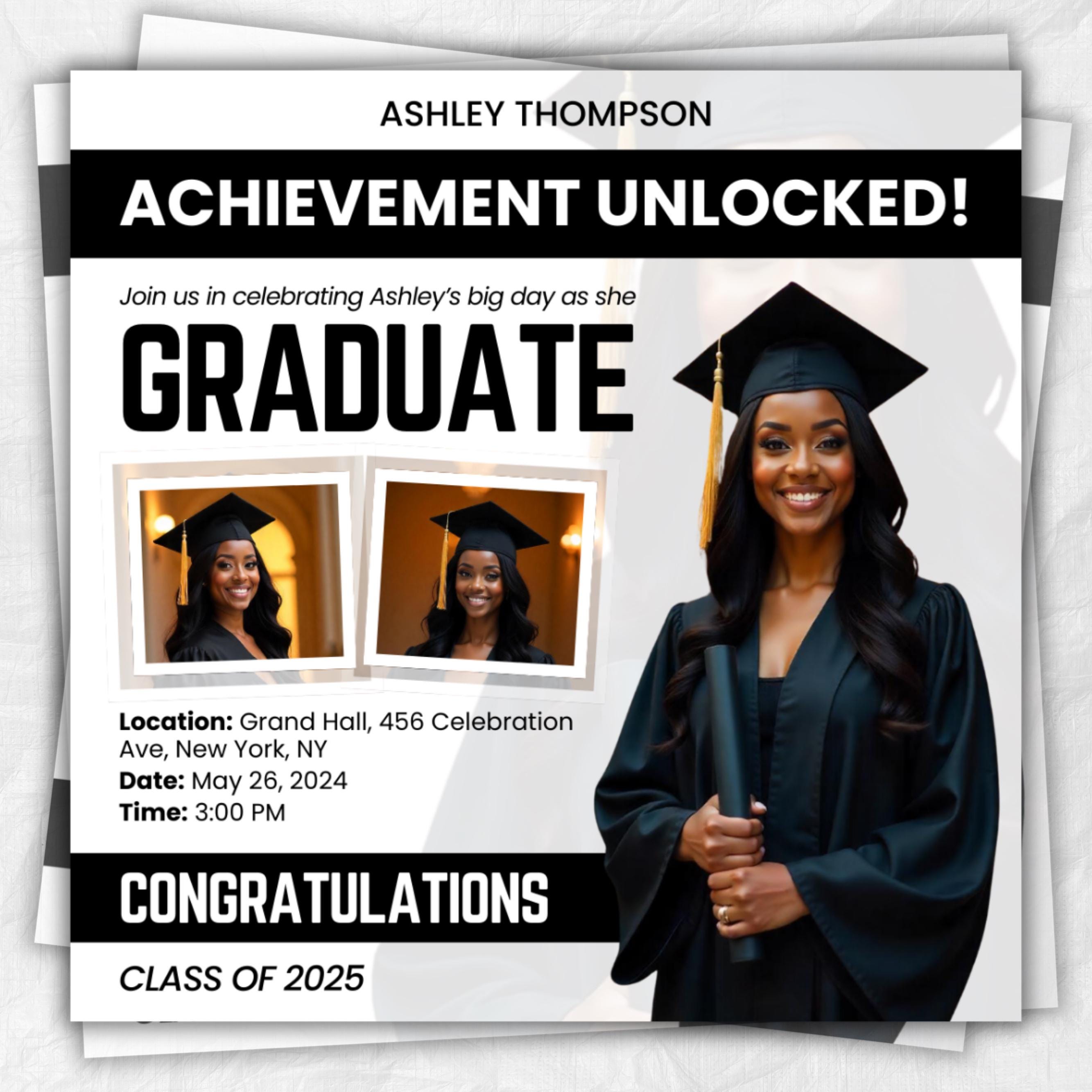 Editable Graduation Invitation Flyer, Graduation Party, Class Of 2025 Flyer, Graduate Flyer,Graduation Party, Graduation Invitation Template