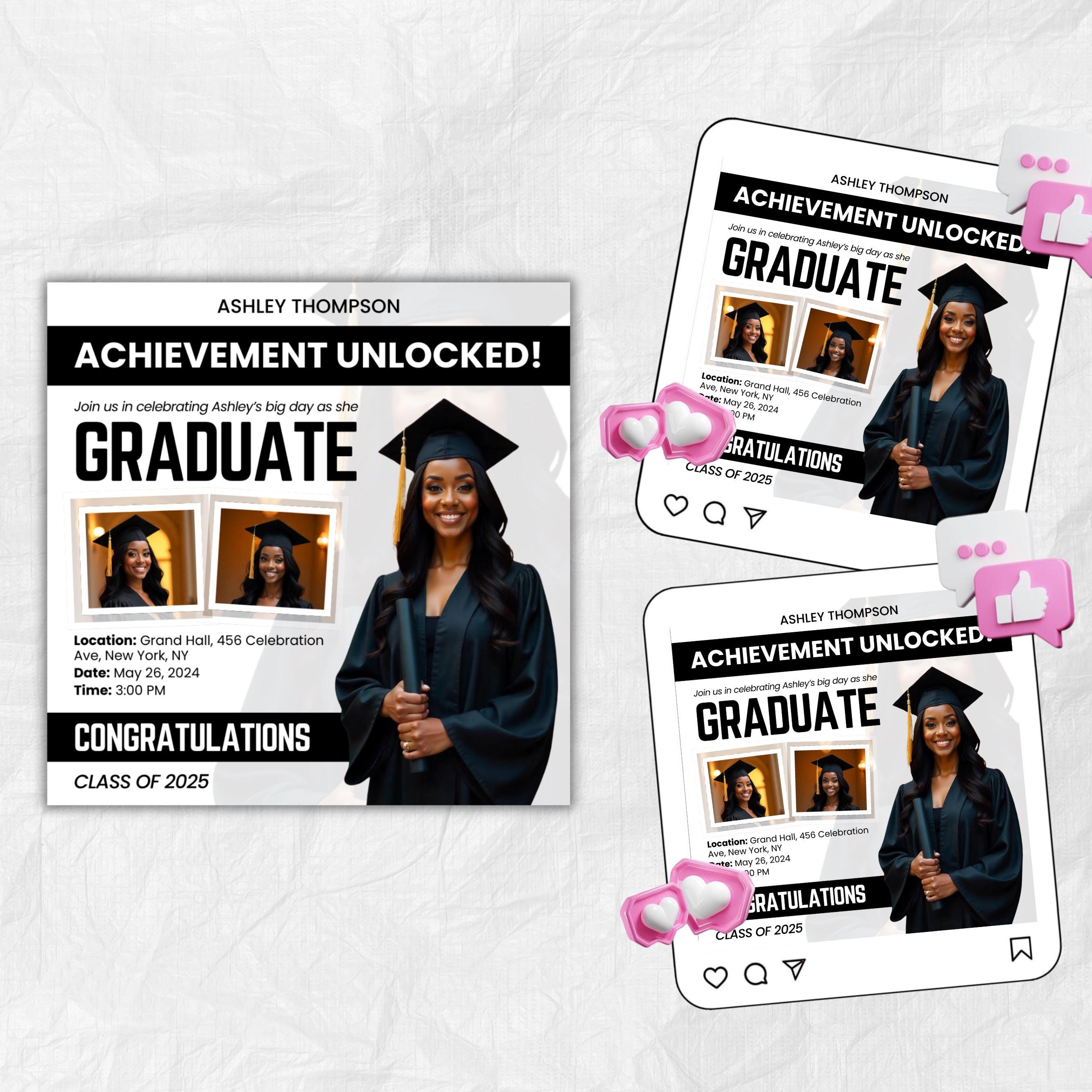 Editable Graduation Invitation Flyer, Graduation Party, Class Of 2025 Flyer, Graduate Flyer,Graduation Party, Graduation Invitation Template