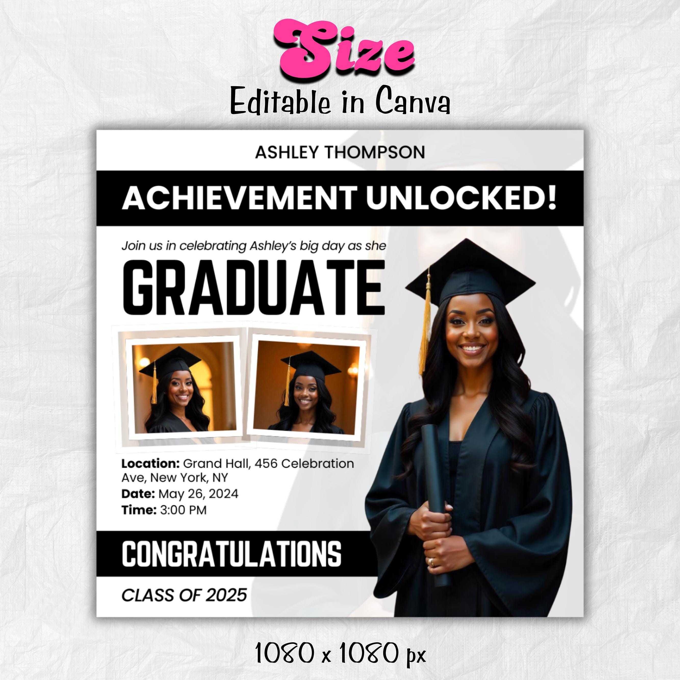 Editable Graduation Invitation Flyer, Graduation Party, Class Of 2025 Flyer, Graduate Flyer,Graduation Party, Graduation Invitation Template
