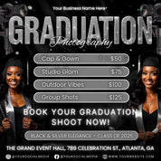 Graduation Photoshoot Flyer, Graduation Photos Flyer, Photographer Flyer, Grad Photo Shoot Flyer, Graduation Season Flyer, Canva Template,