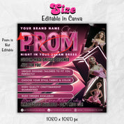 Prom Dress Flyer, Prom Flyer, Prom Flyer Template, Prom Dress flyer Template ,Prom Fashion Flyer,Prom Party Celebration Flyer Canva Template