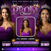 Vote Prom Queen Flyer, Prom Flyer, Prom Queen Campaign, Prom Queen Flyer, Campaign Flyer, High School Class of 2025, Homecoming Queen Flyer