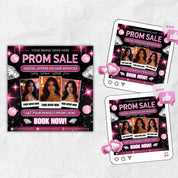 Prom Makeup Specials Flyer, Prom Makeup Artist Flyer, Prom Queen MUA Flyer, Prom Appointments Bookings,Social Media Instagram Canva Template