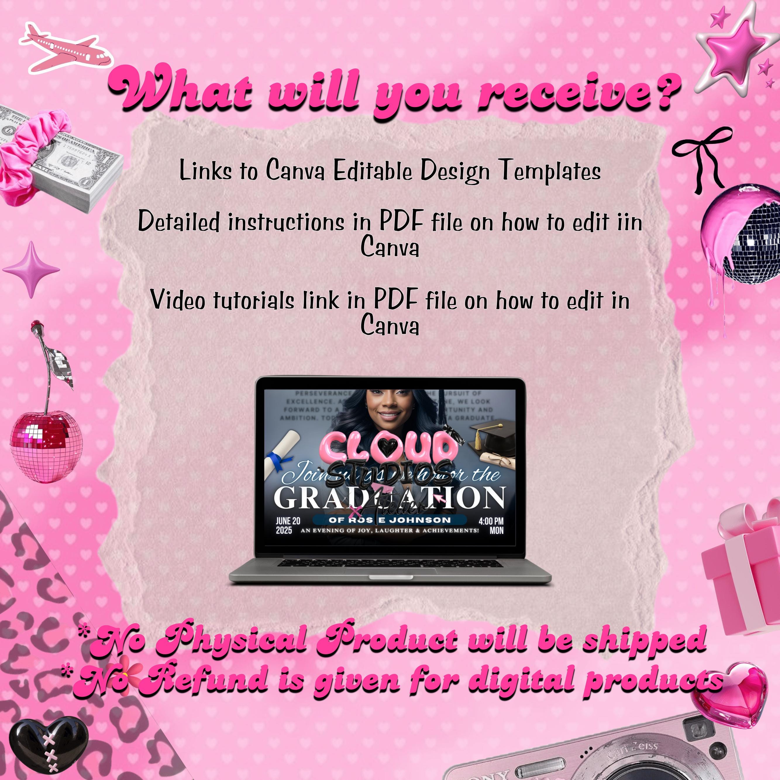 Graduate Flyer, Graduation Party, Graduation Invitation, Grad She Did It Party, Class Of 2025 Flyer, Grad Announcement Flyer, Canva Template
