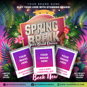 Spring Booking Flyer, Spring Sale, Spring Break Sale Flyer, DIY Flyer Template Design, Spring Flyer, Hair Lash Nail Makeup Braids Wigs Canva