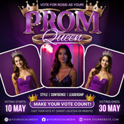 Vote Prom Queen Flyer, Prom Flyer, Prom Queen Campaign, Prom Queen Flyer, Campaign Flyer, High School Class of 2025, Homecoming Queen Flyer