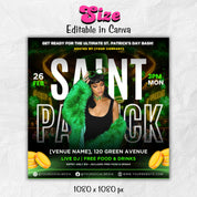 Saint Patrick's Day Party Flyer, St Patrick's Day Invitation, St Patrick's Nightclub Flyer, Saint Patrick's Celebration Flyer Canva Editable