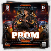 Prom After Party Flyer, College School After Party, Prom Season Flyer, Prom Party Invite, Prom Send Off Party Invitation, Canva Template