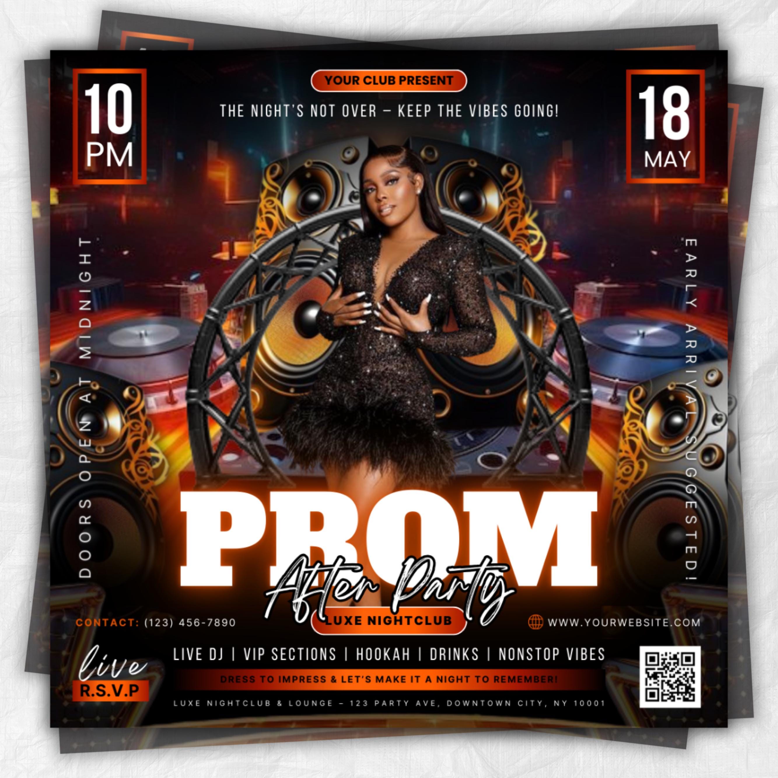 Prom After Party Flyer, College School After Party, Prom Season Flyer, Prom Party Invite, Prom Send Off Party Invitation, Canva Template