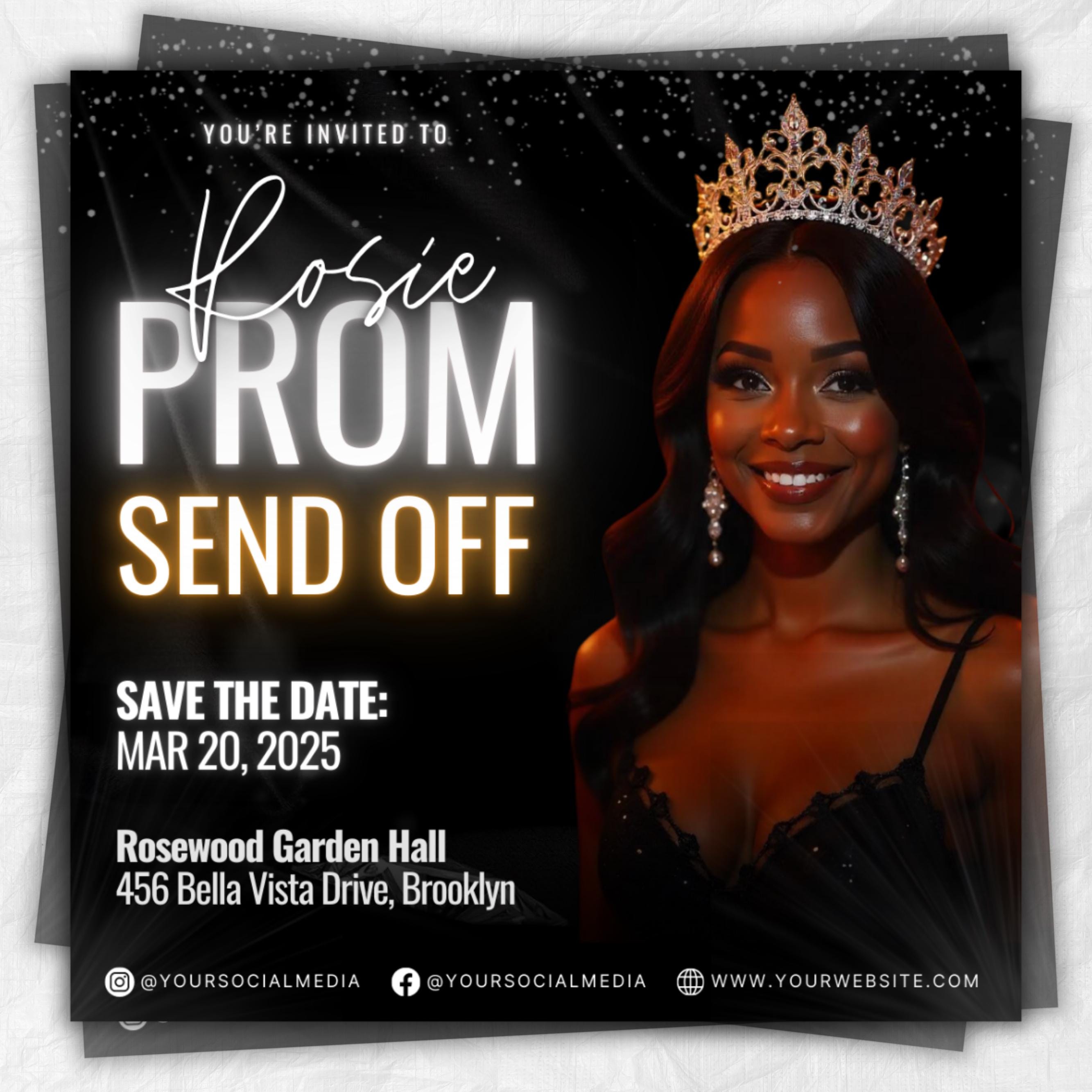 Prom Invitation, Prom Send Off Flyer, Prom Invitation Flyer, Prom Flyer, Prom Invite Flyer,Prom Party Invite,Canva Template,instant download