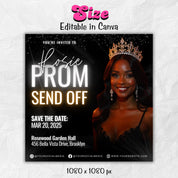 Prom Invitation, Prom Send Off Flyer, Prom Invitation Flyer, Prom Flyer, Prom Invite Flyer,Prom Party Invite,Canva Template,instant download