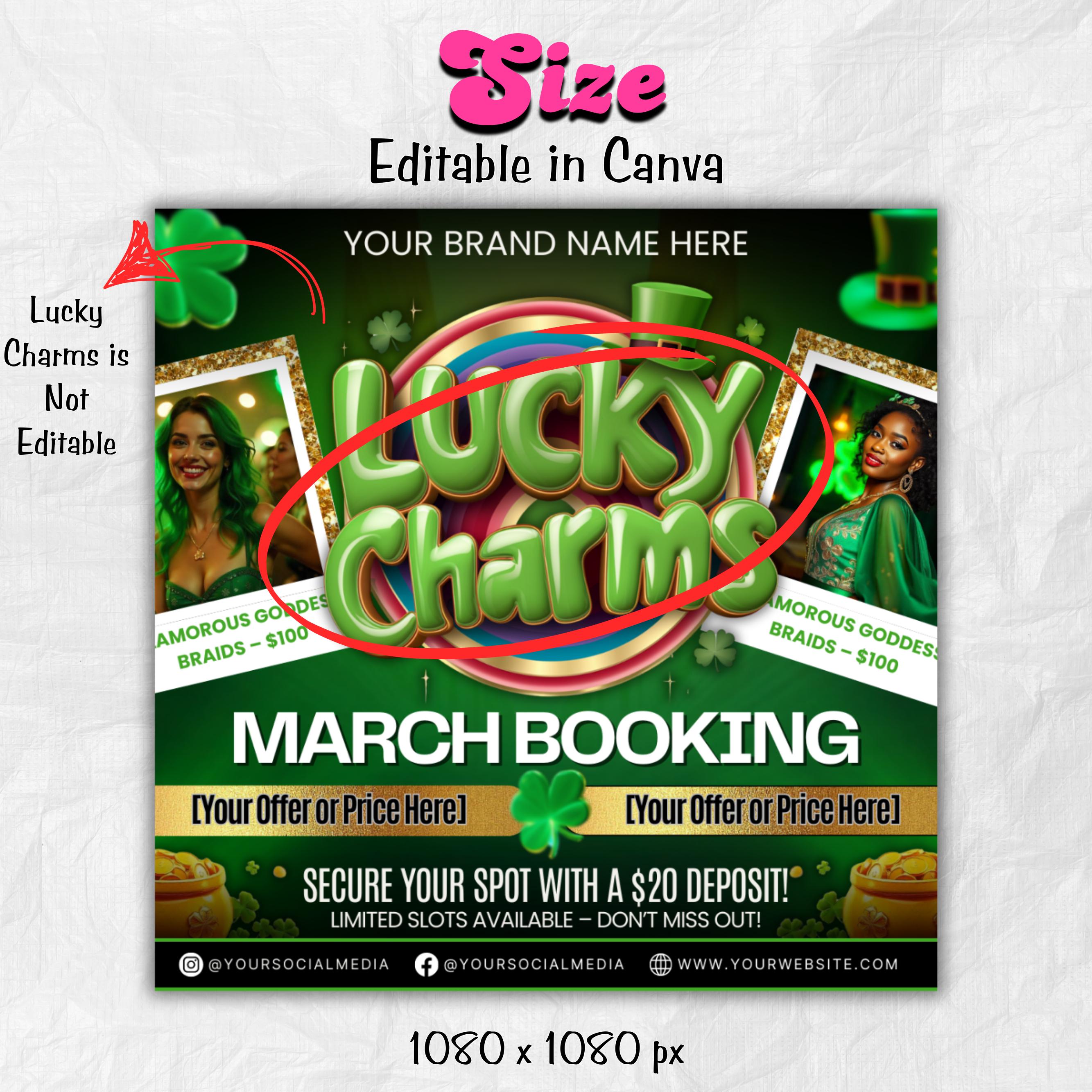 March Booking Flyer, St. Patricks Day Flyer, March Books, March Madness Flyer Nail Booking Flyer,Makeup Flyer Lash Tech Flyer,Canva Template