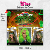 March Booking Flyer, St. Patricks Day Flyer, March Books, March Madness Flyer Nail Booking Flyer,Makeup Flyer Lash Tech Flyer,Canva Template
