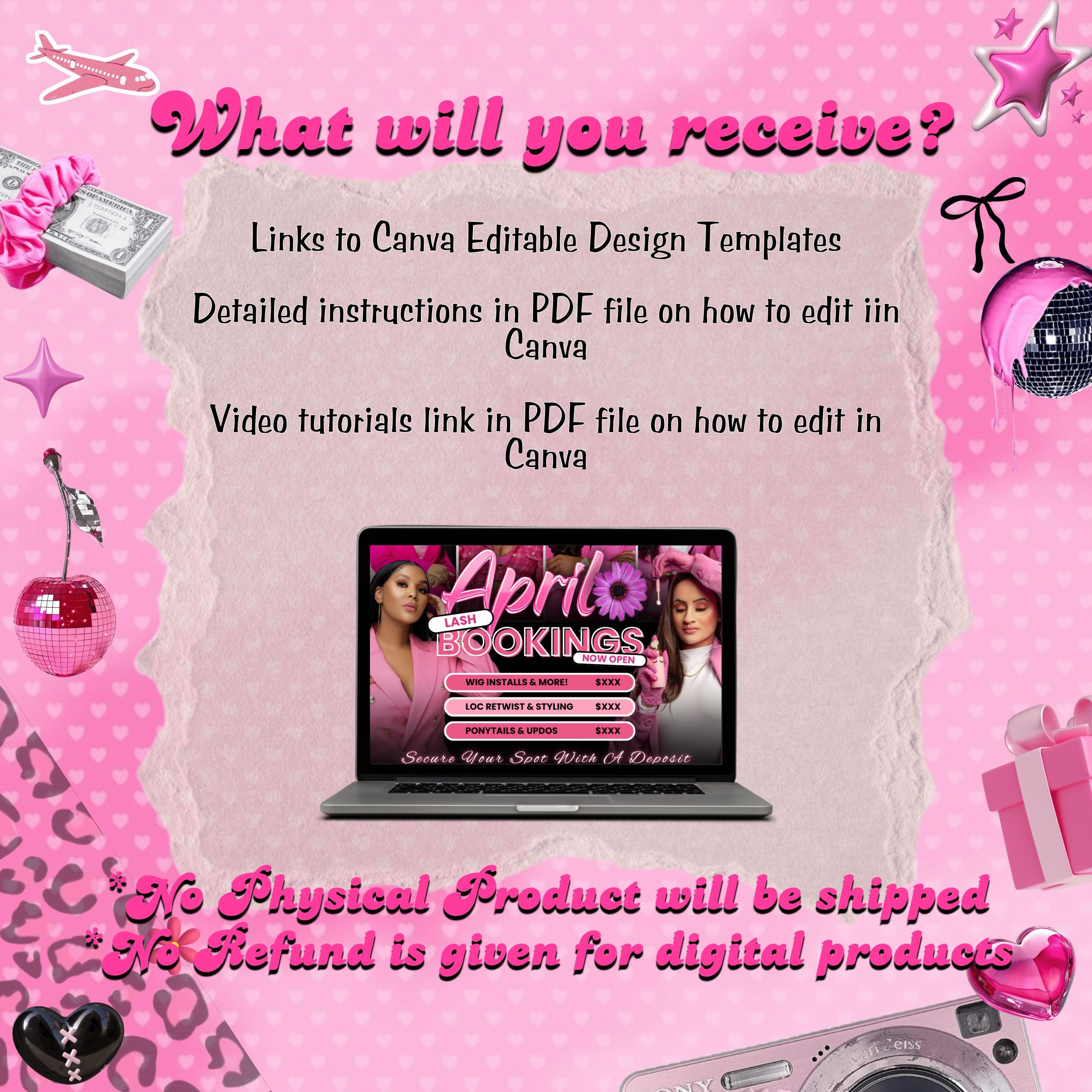 April Booking Flyer Canva Template, Diy April Flyer, Hair Flyer, Easter Booking Flyer, Springs Flyers, April Makeup Flyer, Book Now Flyer