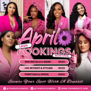 April Booking Flyer Canva Template, Diy April Flyer, Hair Flyer, Easter Booking Flyer, Springs Flyers, April Makeup Flyer, Book Now Flyer