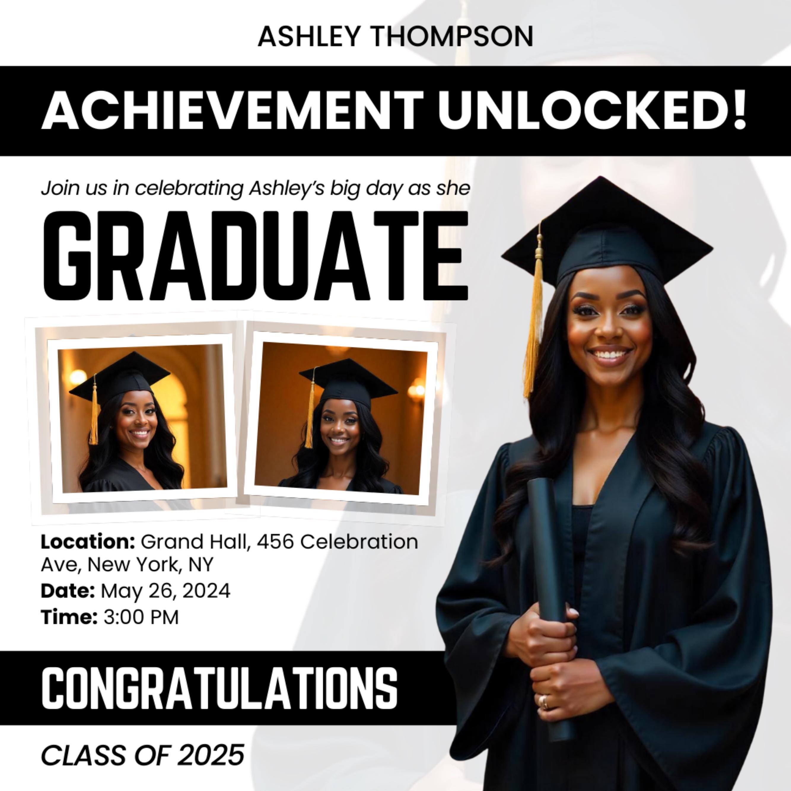 Editable Graduation Invitation Flyer, Graduation Party, Class Of 2025 Flyer, Graduate Flyer,Graduation Party, Graduation Invitation Template