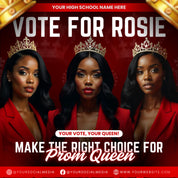 Vote Prom Queen Flyer, Prom Flyer, Prom Queen Campaign, Prom Queen Flyer, Campaign Flyer, High School Class of 2025, Homecoming Queen Flyer