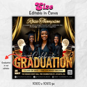 Graduate Flyer, Graduation Party, Graduation Invitation, Grad She Did It Party, Class Of 2025 Flyer, Grad Announcement Flyer, Canva Template