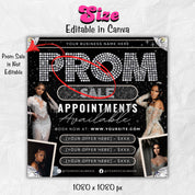 Prom Makeup Specials Flyer, Prom Makeup Artist Flyer, Prom Queen MUA Flyer, Prom Appointments Bookings,Social Media Instagram Canva Template
