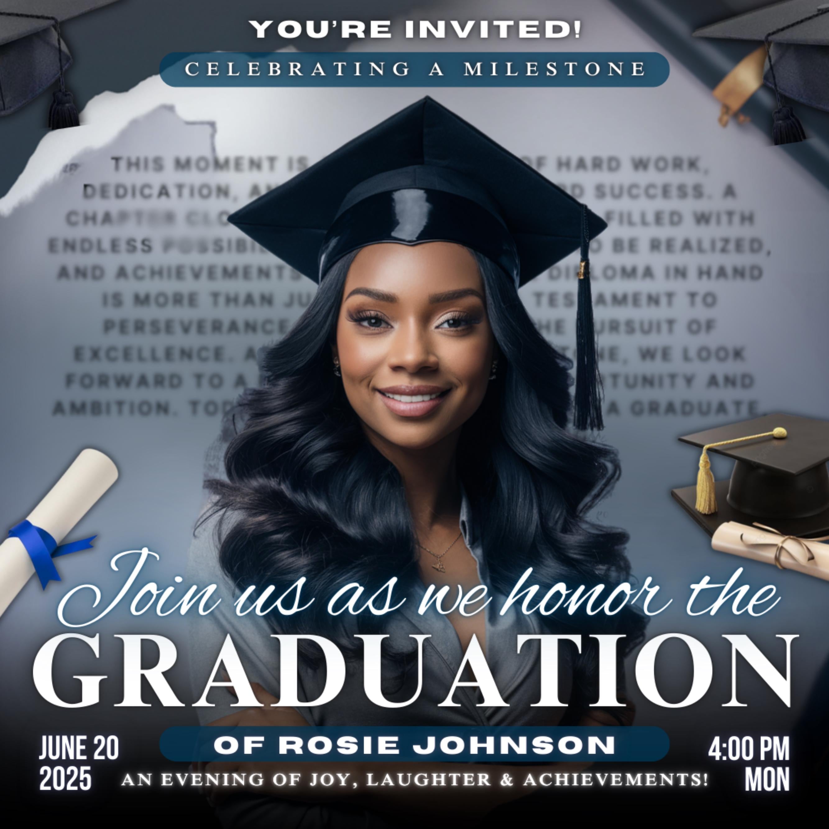 Graduate Flyer, Graduation Party, Graduation Invitation, Grad She Did It Party, Class Of 2025 Flyer, Grad Announcement Flyer, Canva Template