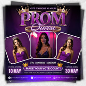 Vote Prom Queen Flyer, Prom Flyer, Prom Queen Campaign, Prom Queen Flyer, Campaign Flyer, High School Class of 2025, Homecoming Queen Flyer