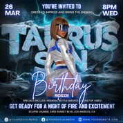 Taurus Season Party Flyer, Birthday Szn Flyer, Taurus Invitation Flyer, Taurus Birthday Event, Social Media Flyer, Premade Flyer Template