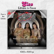 Prom Dress Flyer, Prom Flyer, Prom Flyer Template, Prom Dress flyer Template ,Prom Fashion Flyer,Prom Party Celebration Flyer Canva Template