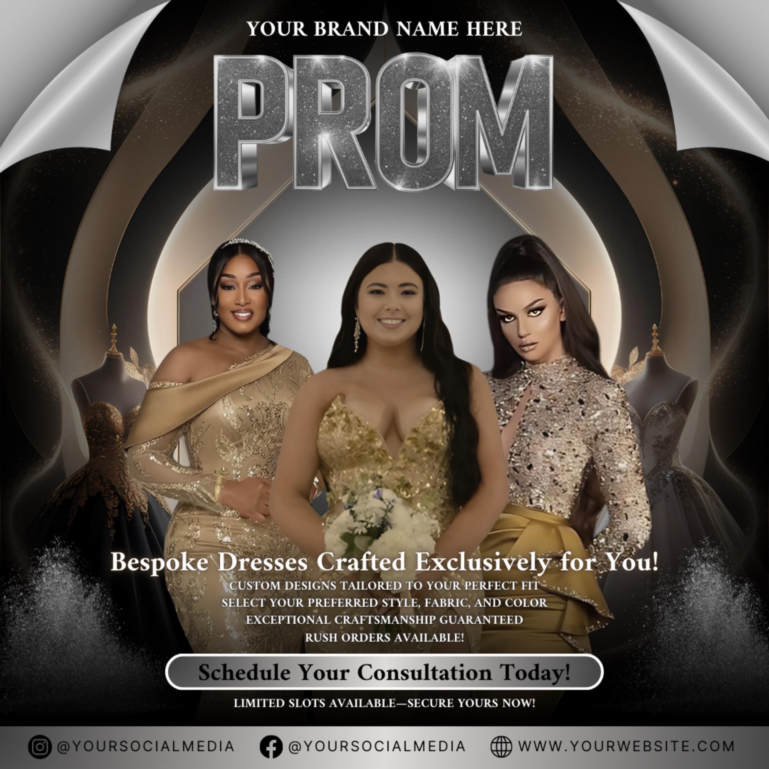 Prom Dress Flyer, Prom Flyer, Prom Flyer Template, Prom Dress flyer Template ,Prom Fashion Flyer,Prom Party Celebration Flyer Canva Template