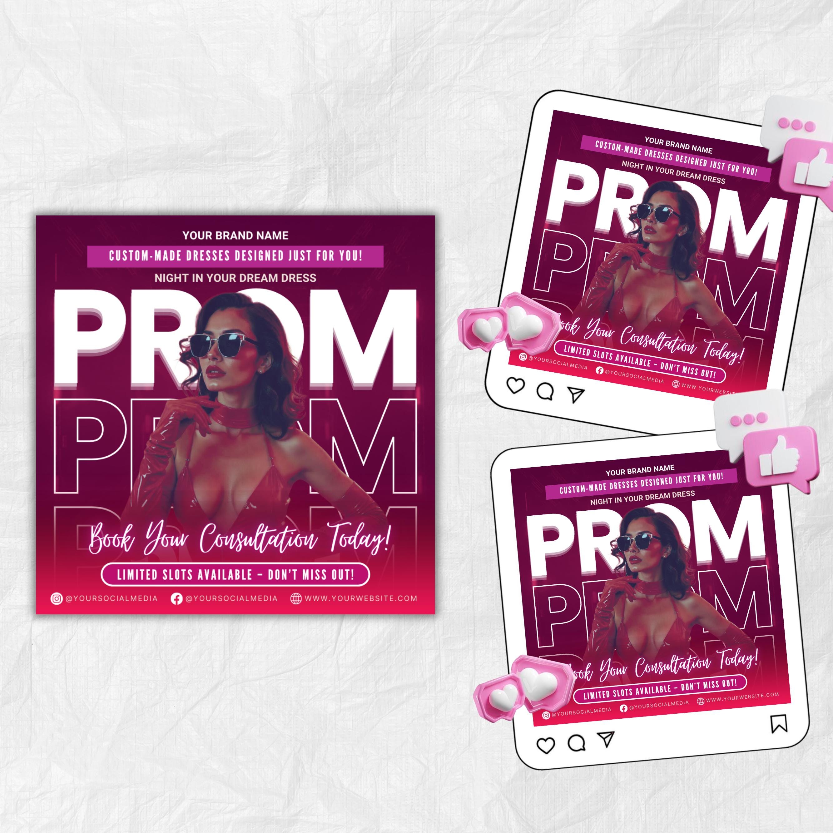 Prom Dress Flyer, Prom Flyer, Prom Flyer Template, Prom Dress flyer Template ,Prom Fashion Flyer,Prom Party Celebration Flyer Canva Template