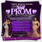 Prom Dress Flyer, Prom Flyer, Prom Flyer Template, Prom Dress flyer Template ,Prom Fashion Flyer,Prom Party Celebration Flyer Canva Template