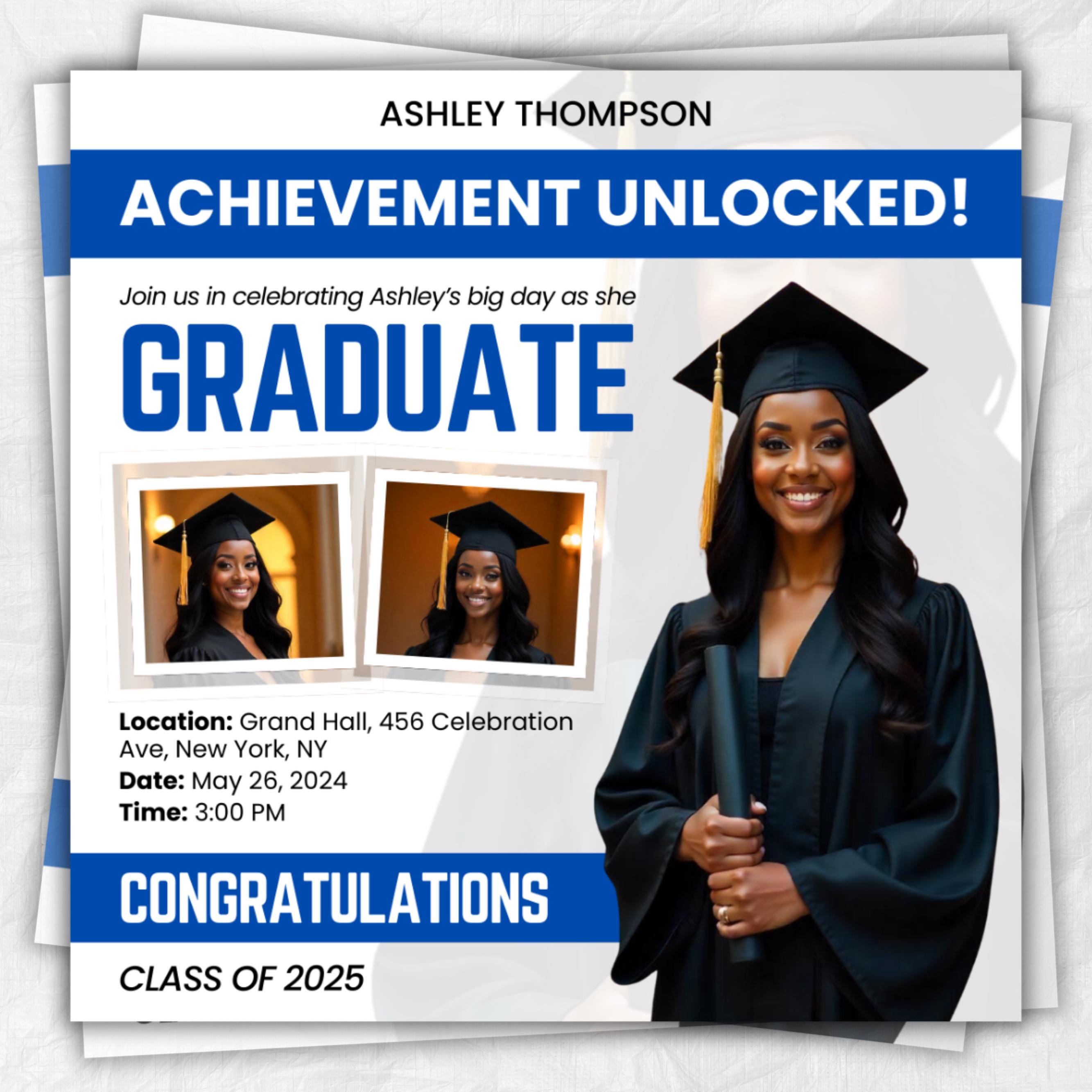 Graduate Flyer, Graduation Party, Graduation Invitation, Grad She Did It Party, Class Of 2025 Flyer, Grad Announcement Flyer, Canva Template