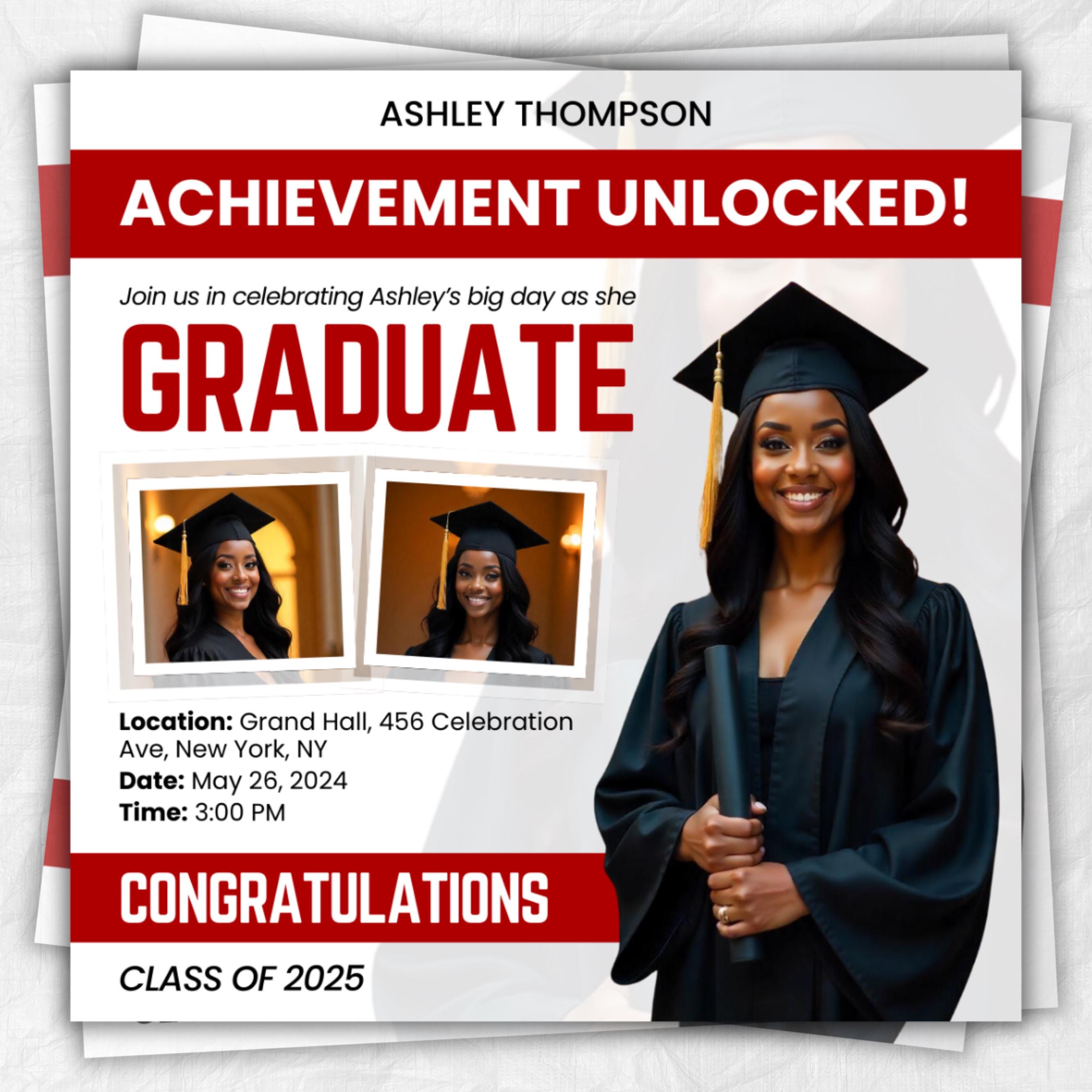 Graduate Flyer, Graduation Party, Graduation Invitation, Grad She Did It Party, Class Of 2025 Flyer, Grad Announcement Flyer, Canva Template