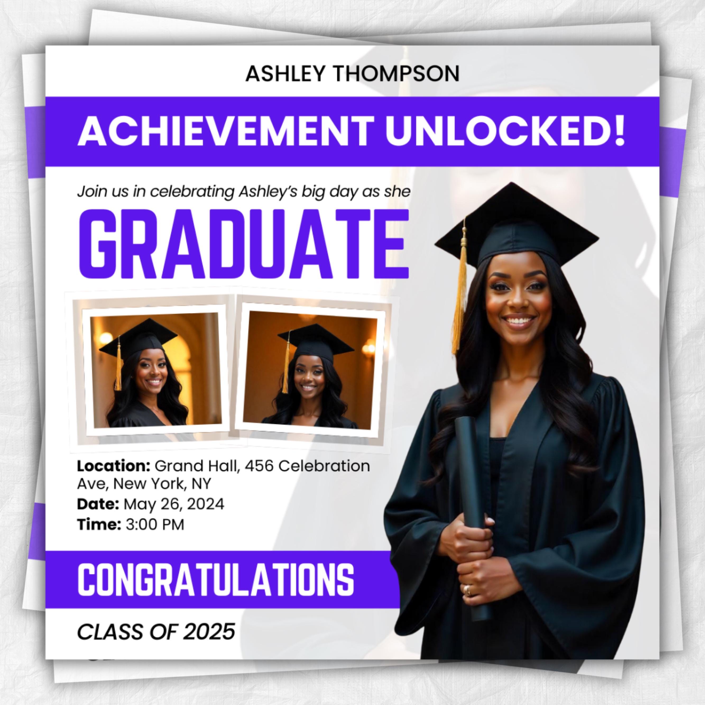 Graduate Flyer, Graduation Party, Graduation Invitation, Grad She Did It Party, Class Of 2025 Flyer, Grad Announcement Flyer, Canva Template